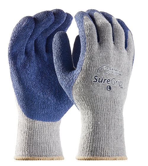 Sure Grip Gray Blue Latex Gloves